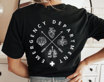 Camiseta de departamento de emergencias, camiseta de enfermera de urgencias, regalo de enfermera titulada, regalo de enfermera, regalo de graduación, camisetas de enfermera, asistente médico, técnico de urgencias