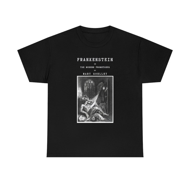 Mary Shelley Frankenstein Shirt Frankenstein Art Dark Academia Literature Shirt Horror Shirt Gift For Writers Gothic Clothes Literary Shirt image 2