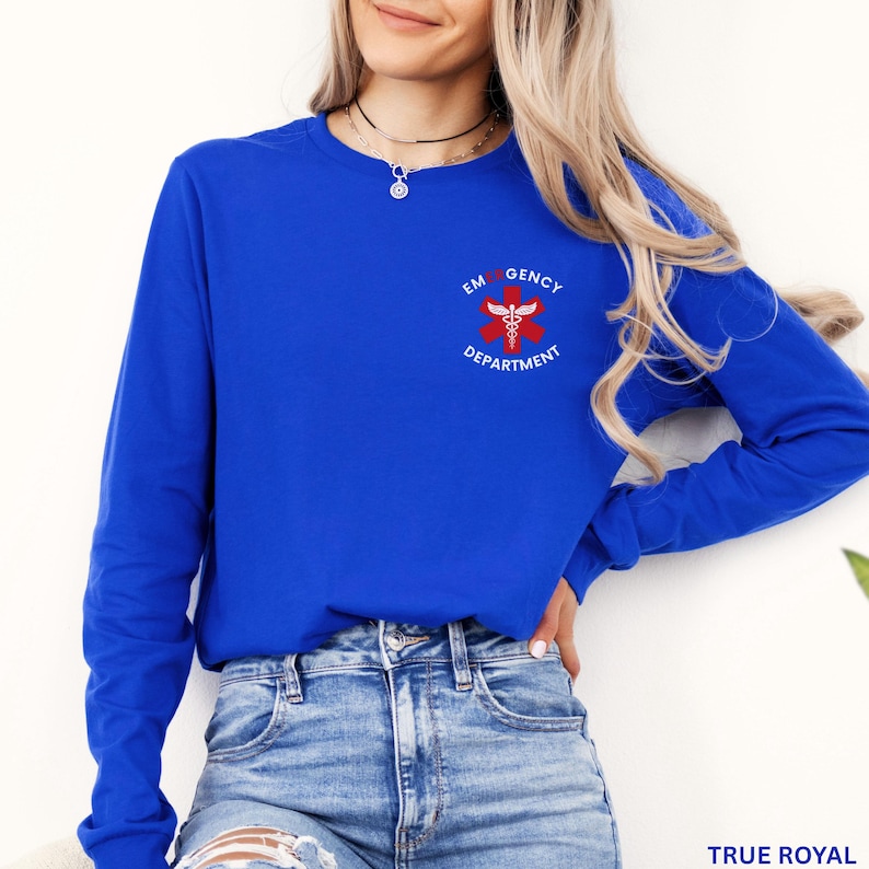Camiseta de manga larga para registro en urgencias, camiseta de urgencias, camiseta de manga larga para urgencias, medicina de urgencias, agradecimiento al personal de urgencias, regalo para el trabajador de urgencias. imagen 3