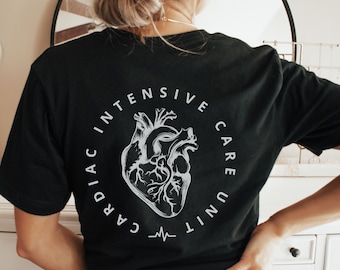 Camiseta de cardiología, camiseta de enfermera cardíaca de la UCIC, regalo para cardiólogo, regalos de cardiología de la UCIC, enfermera cardiovascular, ecografista cardíaco, unidad de cardiología.