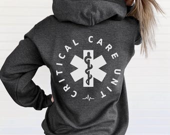 Critical Care Nurse Shirt, CCRN Shirt, Nurse Jacket, Critical Care Unit Nurse Full Zip Hoodie, New Nurse Grad Gifts, Nurse Graduation Gift