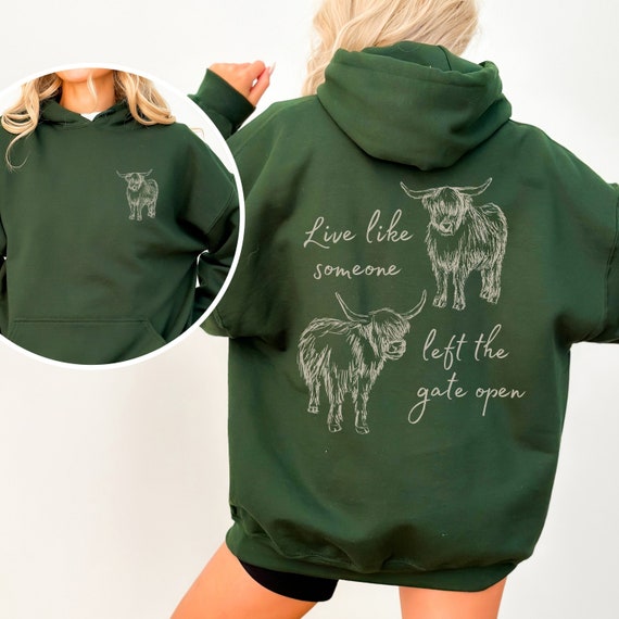 Highland Cow Hoodie Highland Cow Sweatshirt Cow Hoodie Cow Sweater Cow Shirt Cow Gifts For Cow Lovers Fluffy Cows Inspirational Hoodie