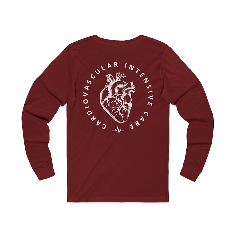 Camiseta de manga larga para la UCI cardiovascular, camiseta de cardiología, enfermera de la UCI cardíaca, regalo para enfermera de la UCI cardiovascular, regalos para enfermeras de cardiología, enfermera cardiovascular, camiseta de manga larga para enfermera imagen 6