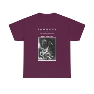 Mary Shelley Frankenstein Shirt Frankenstein Art Dark Academia Literature Shirt Horror Shirt Gift For Writers Gothic Clothes Literary Shirt image 3