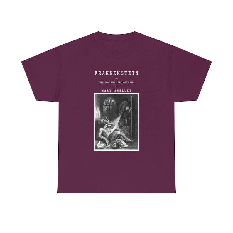 Mary Shelley Frankenstein Shirt Frankenstein Art Dark Academia Literature Shirt Horror Shirt Gift For Writers Gothic Clothes Literary Shirt image 3