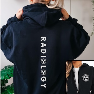 Radiology Zip Up Hoodie, Custom Radiologic Technologist, X-Ray Tech Jacket, Rad Tech Gift, Medical Imaging Full Zip Hoodie, Diagnostic