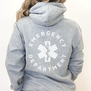 Emergency Department Zip Up Hoodie Emergency Department Sweatshirt ER Nurse Shirt Nurse Sweatshirt Emergency Nurse ER Nurse Full Zip Hoodie