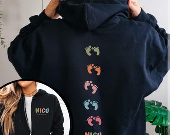 NICU Nurse Zip Up Hoodie, NICU Full Zip Hooded Sweatshirt, Gift for New Nurse Graduate, NICU Jacket, Neonatal Icu Shirt For Work, Lpn, Rn