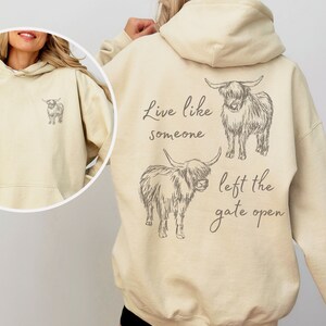 Sudadera con capucha de vaca de las Tierras Altas Sudadera con capucha de vaca Sudadera con capucha de vaca Suéter de vaca Camiseta de vaca Regalos de vaca para amantes de las vacas Sudadera con capucha inspiradora de vacas esponjosas imagen 2