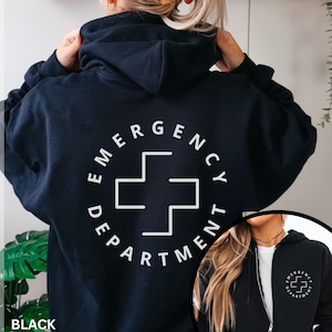 Emergency Department Jacket, ER Nurse Hoodie, Full Zip Sweatshirt, Emergency Room Staff Gift, Ed Tech Sweater, EMT Apparel, ER Nurse Gifts