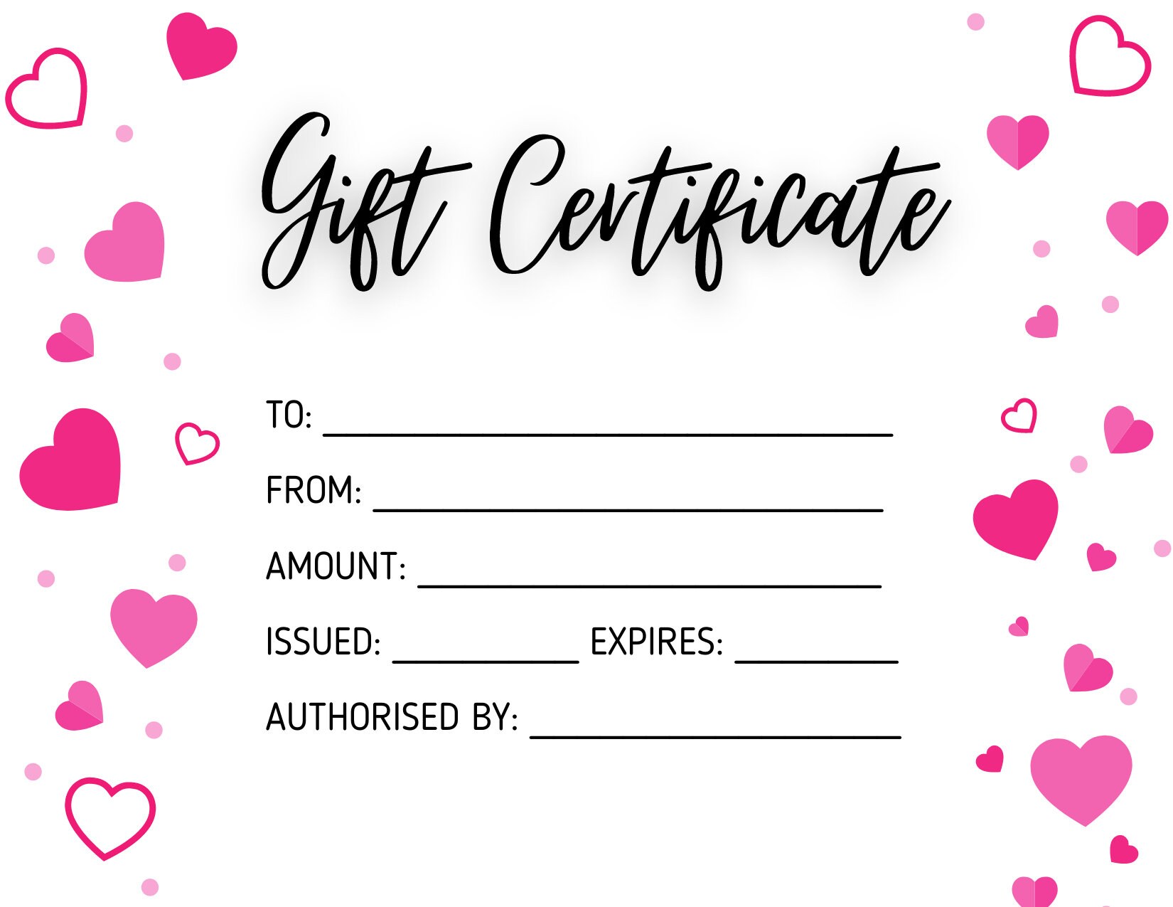 Valentines Gift Certificate Digital Printable • Gift Certificate ...