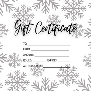 Fillable Printable Christmas Gift Certificate • Gift Certificate Template • Gift Voucher • Instant Download Gift Coupon Personalise Voucher