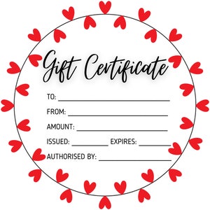 Valentines Gift Certificate Editable Printable • Gift Certificate Template • Gift Voucher • Instant Download Gift Coupon Personalise Voucher