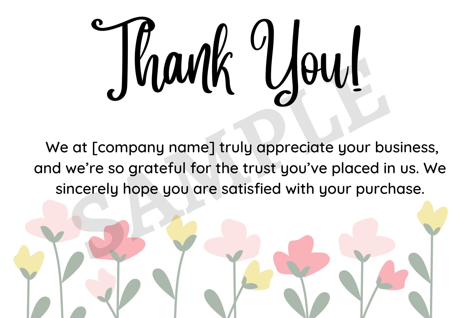 Editable Printable Thank You Card • Small Business Thank You Card ...