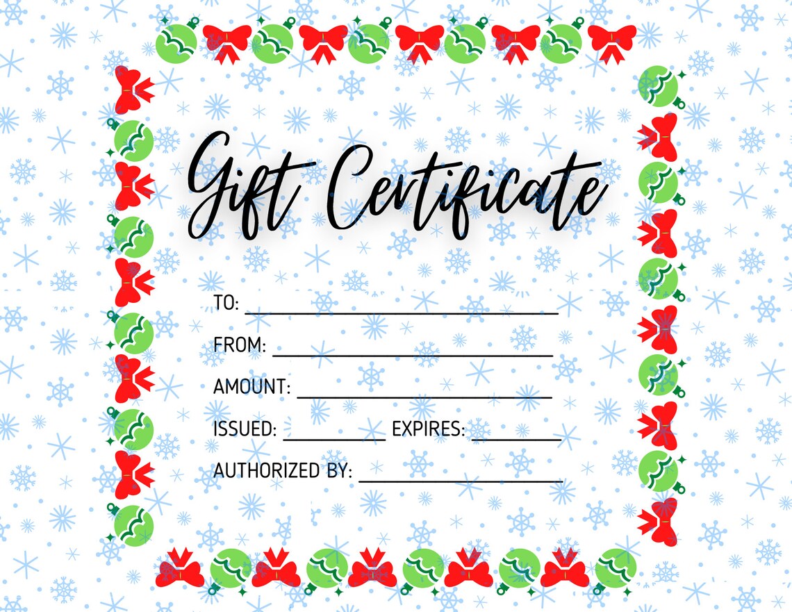 Editable Printable Christmas Gift Certificate • SVG Gift Certificate ...