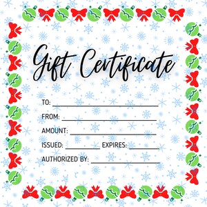 Editable Printable Christmas Gift Certificate • SVG Gift Certificate Template • Gift Voucher • Instant Download Fillable Gift Coupon
