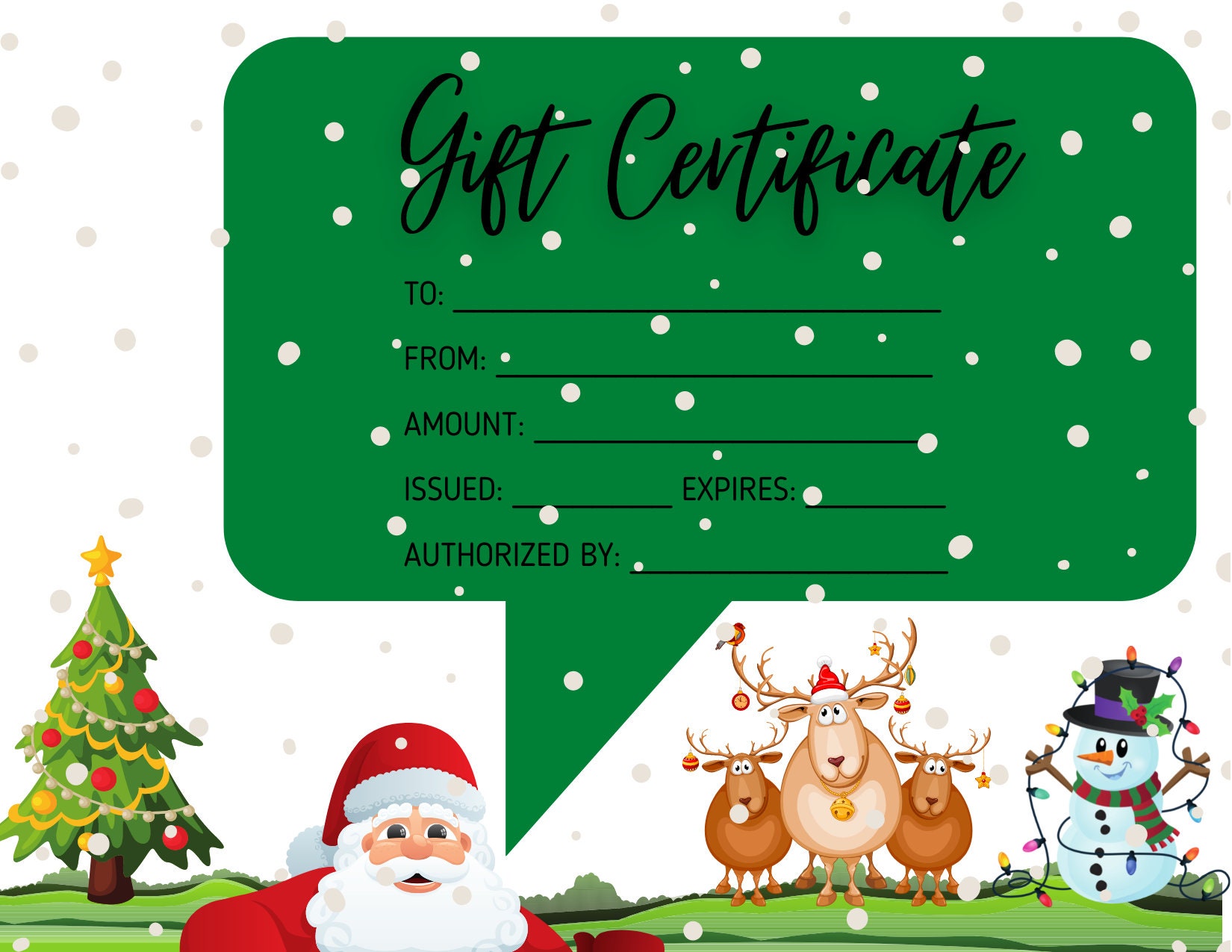 Editable Printable Christmas Gift Certificate SVG Santa Gift Certificate Template Gift Voucher Instant Download Fillable LAST MINUTE - Etsy