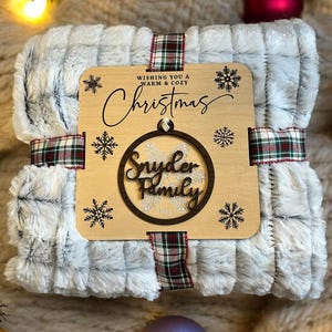 Christmas or Holiday Blanket Tag with Pop-Out Snowflake w/ Name Ornament – Perfect Holiday Gift Add-On! ** Tag Only**