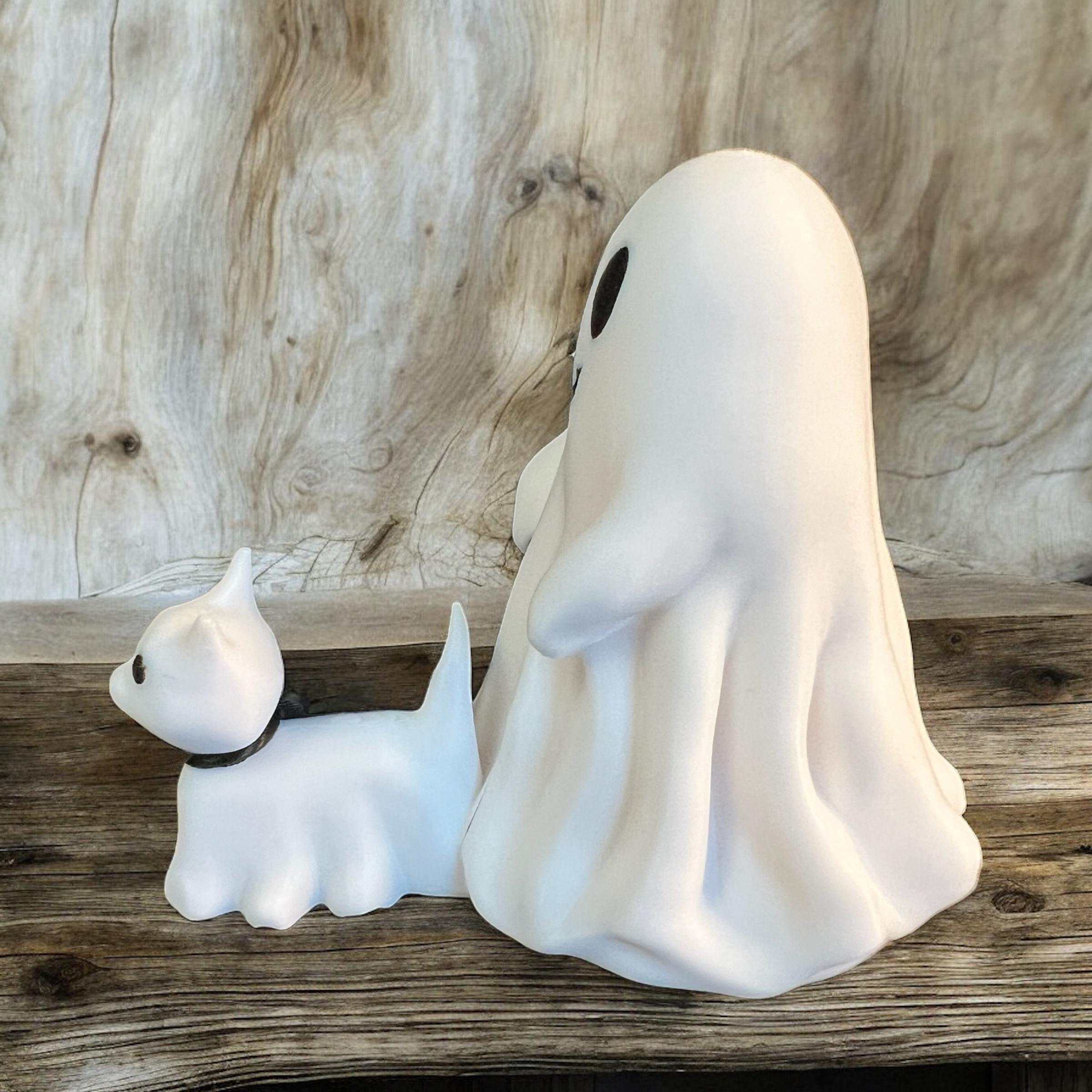 Adorable 3D Printed Ghost Walking Ghost Cat – Mini Version of the