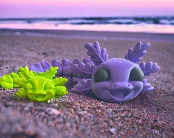 Fidget 3D Axolotls - Parent and Baby Sized Options Custom 3D Printed