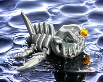 3D Printed Skeleton Angler Fish – Fidget Sensory Toy, Custom Color