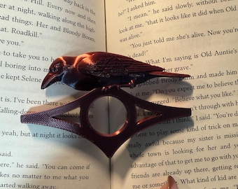 3D Printed Raven Book Holder, Gothic Reading Tool,  & Book Accessory