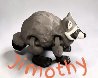 Jimothy the Raccoon | Viral Short Spine Raccoon 3D Printed Figure | Funny Desk Buddy | Meme Gift