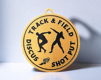 Custom Color Shot Put and Discus Track & Field Bag Tag/Ornament | Veteran-Owned
