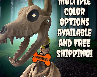 Customized Oversized Skeleton Dog Tag: Halloween Pet Accessory
