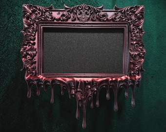 Personalized Gothic Melting Photo Frame | Custom Color Spooky Decor