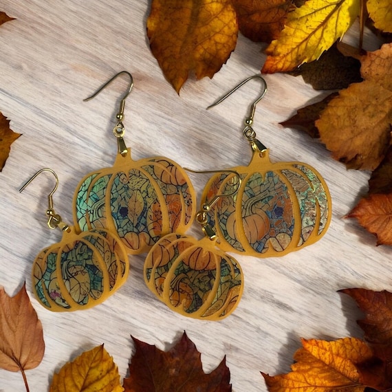 Sparkle All Fall with Iridescent Pumpkin Earrings | Lightweight & Stylish in Two Sizes!