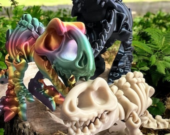 Skeleton T-Rex Dinosaur Toy – Custom Flexy Dino in 3 Sizes (Small/Medium/Large) Trex