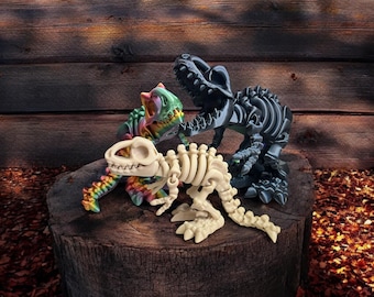 Skeleton T-Rex Dinosaur Toy – Custom Flexy Dino in 3 Sizes (Small/Medium/Large) Trex