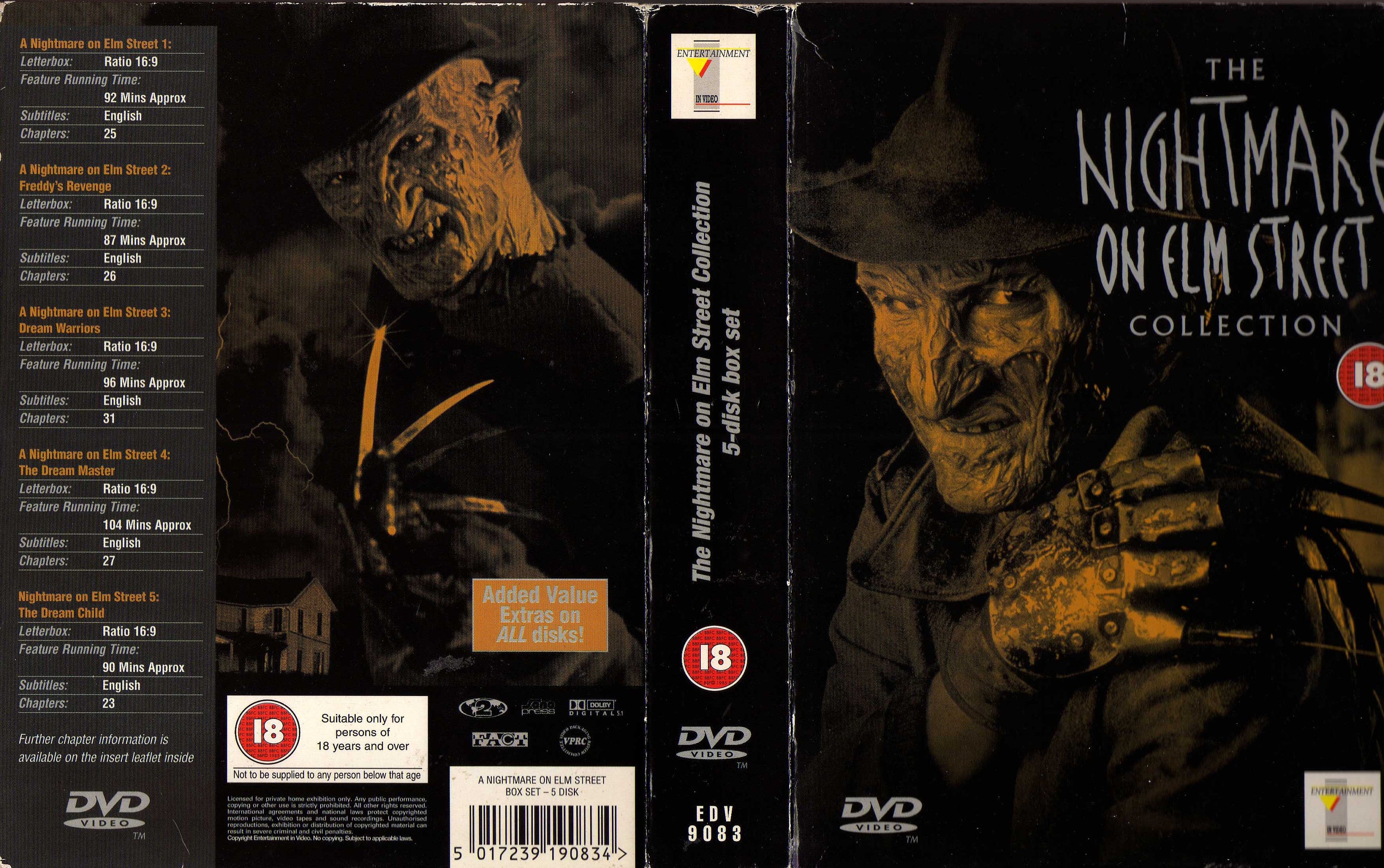 Nightmare on Elm Street Collection - DVD Set Freddy & Horror Cult Movies  Lot 