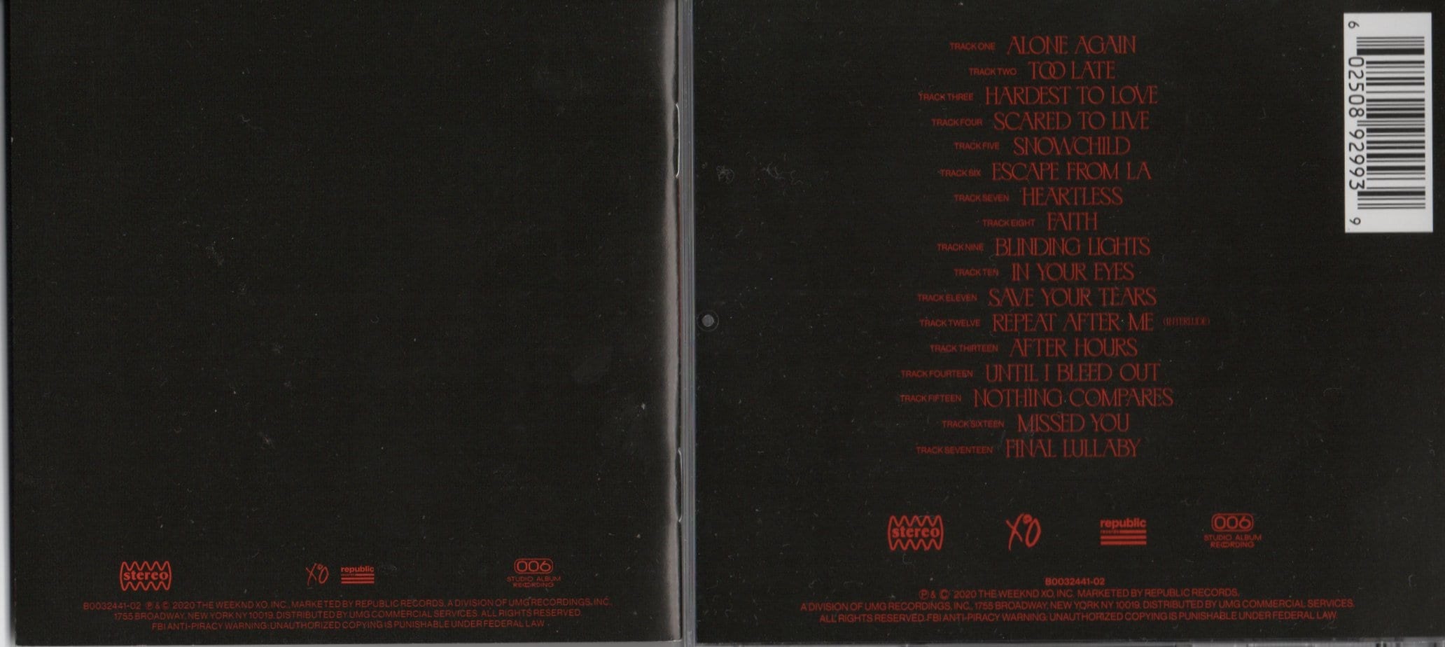 The Weeknd After Hours CD Deluxe Limited Edition BOOKLET AUTOGRAFATO -   Italia