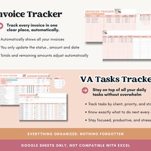Pode incluir: An&uacute;ncio de produto digital com dois rastreadores: um rastreador de faturas e um rastreador de tarefas de assistente virtual. O rastreador de faturas rastreia faturas automaticamente. O rastreador de tarefas de assistente virtual ajuda a gerenciar tarefas di&aacute;rias.