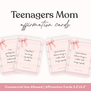 Tarjetas de afirmación para madres de adolescentes, recordatorios diarios positivos, baraja de apoyo emocional, regalo para la maternidad consciente, afirmación de crianza