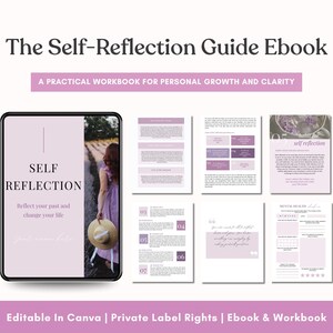 Self Reflection | Brandable eCourse For Coaches | Done For You | Life Coaching Tools | Coach Workbook Template | Self Reflection Worksheet
