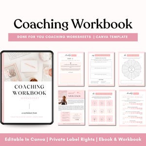 Coaching Worksheets, Coaching Session, Life Coaching Workbook, Coaching Tools, Lead Magnet Templates, Workbook Template Canva, Done For You