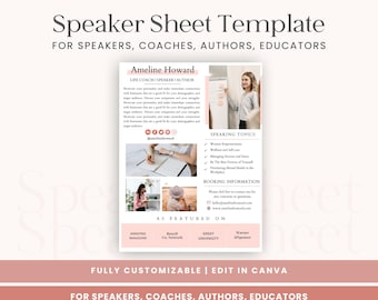 Modèle de feuille de présentation pour conférencier, kit média de l'auteur (PDF)