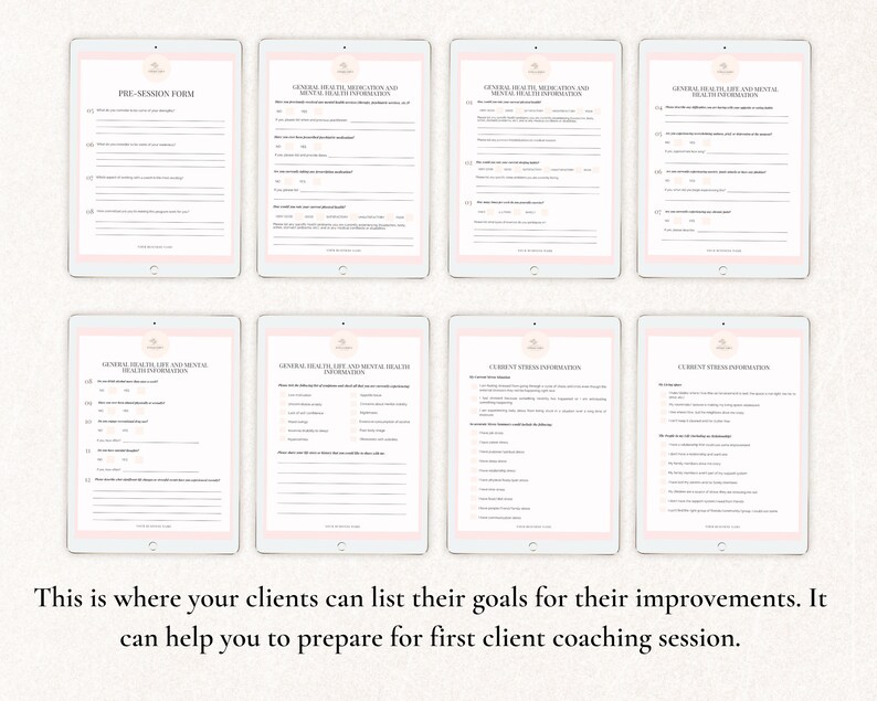 Client Intake Form For Life Coach Coaching Intake Form Etsy UK