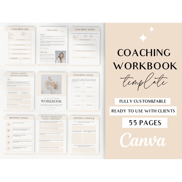 Coaching Worksheets, Coaching Session, Life Coaching Workbook, Coaching Tools, Lead Magnet Templates, Workbook Template Canva, Done For You