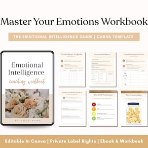 Emotion Worksheets, Emotional Intelligence, Coaching Workbook, Worksheets, Coaching Tools, Emotional Awareness, Self Regulation, Therapy