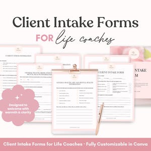 Client Intake Form For Life Coach | Coaching Intake Form | Mental Health | Coaching Contract | Coaching Toolkits | Client Management