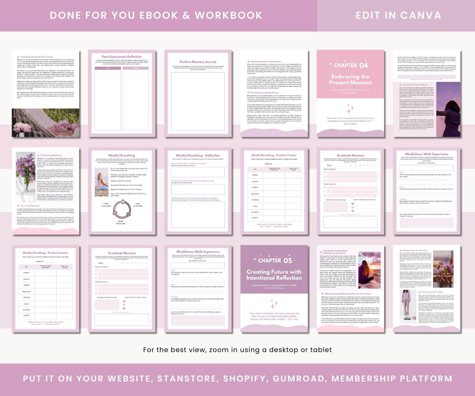 Self Reflection Workbook Canva Template, Guided Journal Personal Growth ...