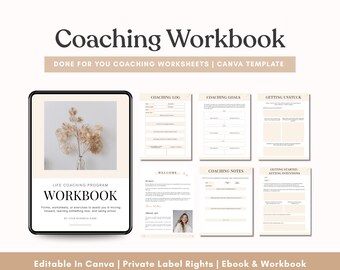 Cahier d'exercices pour le coaching de vie, modèle Canva (PDF)