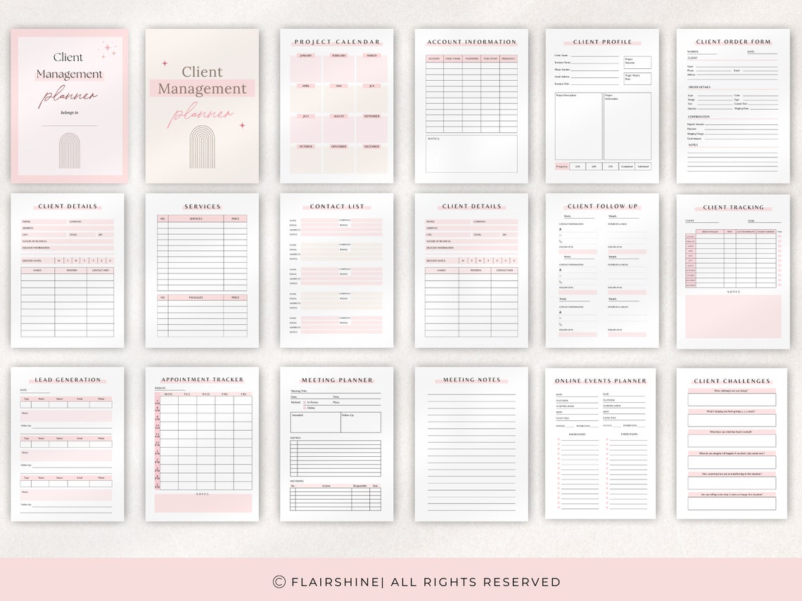 Client Management Business Planner Client Tracker Client - Etsy