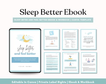 Modèle Canva pour un journal de mieux dormir | Livre numérique de bien-être pour prendre soin de soi et cultiver la pleine conscience