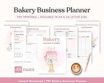 Bakery Business Planner, Inventory & Order Forms (PDF)