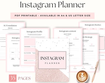 Planificateur de médias sociaux Instagram pour propriétaire de petite entreprise, calendrier de contenu, planificateur de marketing pour les médias sociaux